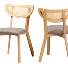 Baxton Studio Dannell Mid-Century Modern Grey Fabric and Natural Oak Finished Wood Dining Chair