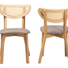 Baxton Studio Dannell Mid-Century Modern Grey Fabric and Natural Oak Finished Wood Dining Chair