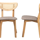 Baxton Studio Dannell Mid-Century Modern Grey Fabric and Natural Oak Finished Wood Dining Chair