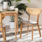 Baxton Studio Dannell Mid-Century Modern Grey Fabric and Natural Oak Finished Wood Dining Chair