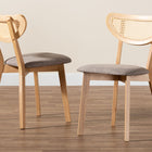 Baxton Studio Dannell Mid-Century Modern Grey Fabric and Natural Oak Finished Wood Dining Chair