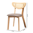 Baxton Studio Dannell Mid-Century Modern Grey Fabric and Natural Oak Finished Wood Dining Chair