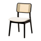 Baxton Studio Dannon Mid-Century Modern Cream Fabric and Black Finished Wood 7-Piece Dining Set