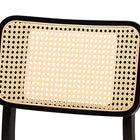 Baxton Studio Dannon Mid-Century Modern Cream Fabric and Black Finished Wood 2-Piece Dining Chair Set