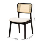 Baxton Studio Dannon Mid-Century Modern Cream Fabric and Black Finished Wood 2-Piece Dining Chair Set