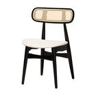Baxton Studio Tarana Mid-Century Modern Cream Fabric and Black Finished Wood 7-Piece Dining Set
