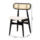 Baxton Studio Tarana Mid-Century Modern Cream Fabric and Black Finished Wood 2-Piece Dining Chair Set