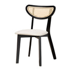 Baxton Studio Dannell Mid-Century Modern Cream Fabric and Black Finished Wood 5-Piece Dining Set