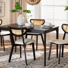Baxton Studio Dannell Mid-Century Modern Cream Fabric and Black Finished Wood 5-Piece Dining Set
