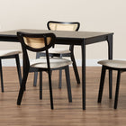 Baxton Studio Dannell Mid-Century Modern Cream Fabric and Black Finished Wood 5-Piece Dining Set