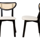 Baxton Studio Dannell Mid-Century Modern Cream Fabric and Black Finished Wood Dining Chair