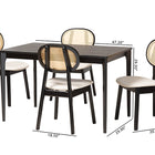 Baxton Studio Darrion Mid-Century Modern Cream Fabric and Black Finished Wood 5-Piece Dining Set
