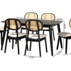 Baxton Studio Darrion Mid-Century Modern Cream Fabric and Black Finished Wood 7-Piece Dining Set