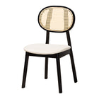 Baxton Studio Darrion Mid-Century Modern Cream Fabric and Black Finished Wood 7-Piece Dining Set