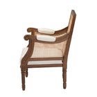 bali & pari Desmond Traditional French Beige Fabric and Walnut Brown Finished Wood Accent Chair