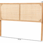 bali & pari Aurelia Modern Bohemian Natural Brown Finished Bayur Wood and Rattan Queen Size Headboard