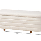 Baxton Studio Betiana Modern Japandi Cream Boucle Fabric and Walnut Brown Finished Wood Storage Bench