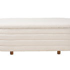 Baxton Studio Betiana Modern Japandi Cream Boucle Fabric and Walnut Brown Finished Wood Storage Bench