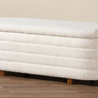 Baxton Studio Betiana Modern Japandi Cream Boucle Fabric and Walnut Brown Finished Wood Storage Bench
