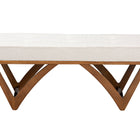 Baxton Studio Chenoa Japandi Cream Boucle Fabric and Walnut Brown Finished Wood Bench