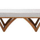Baxton Studio Chenoa Japandi Light Grey Boucle Fabric and Walnut Brown Finished Wood Bench