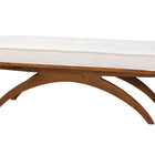 Baxton Studio Orella Japandi Cream Boucle Fabric and Walnut Brown Finished Wood Bench