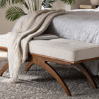 Baxton Studio Orella Japandi Cream Boucle Fabric and Walnut Brown Finished Wood Bench
