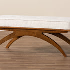 Baxton Studio Orella Japandi Cream Boucle Fabric and Walnut Brown Finished Wood Bench