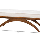 Baxton Studio Orella Japandi Cream Boucle Fabric and Walnut Brown Finished Wood Bench