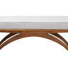 Baxton Studio Orella Japandi Light Grey Boucle Fabric and Walnut Brown Finished Wood Bench