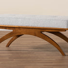 Baxton Studio Orella Japandi Light Grey Boucle Fabric and Walnut Brown Finished Wood Bench