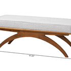 Baxton Studio Orella Japandi Light Grey Boucle Fabric and Walnut Brown Finished Wood Bench