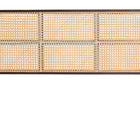 bali & pari Lainer Modern Bohemian Dark Brown Finished Bayur Wood and Natural Bamboo Queen Size Headboard