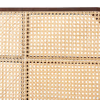 bali & pari Lainer Modern Bohemian Dark Brown Finished Bayur Wood and Natural Bamboo Queen Size Headboard