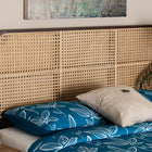 bali & pari Lainer Modern Bohemian Dark Brown Finished Bayur Wood and Natural Bamboo Queen Size Headboard