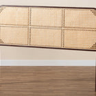 bali & pari Lainer Modern Bohemian Dark Brown Finished Bayur Wood and Natural Bamboo Queen Size Headboard