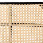 bali & pari Lainer Modern Bohemian Black Finished Bayur Wood and Natural Bamboo Queen Size Headboard
