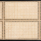 bali & pari Lainer Modern Bohemian Black Finished Bayur Wood and Natural Bamboo Queen Size Headboard