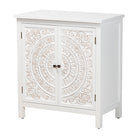 Baxton Studio Yelena Classic and Traditional White Finished Wood 2-Door Storage Cabinet