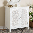 Baxton Studio Yelena Classic and Traditional White Finished Wood 2-Door Storage Cabinet