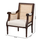 bali & pari Desmond Traditional French Beige Fabric and Dark Brown Finished Wood Accent Chair