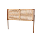 bali & pari Holitz Modern Bohemian Walnut Brown Finished Bayur Wood Queen Size Headboard