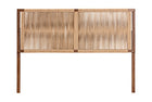 bali & pari Holitz Modern Bohemian Walnut Brown Finished Bayur Wood Queen Size Headboard