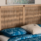 bali & pari Holitz Modern Bohemian Walnut Brown Finished Bayur Wood Queen Size Headboard