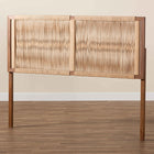 bali & pari Holitz Modern Bohemian Walnut Brown Finished Bayur Wood Queen Size Headboard