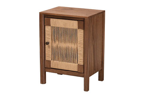 bali & pari Holitz Modern Bohemian Walnut Brown Finished Bayur Wood Nightstand