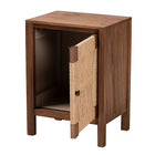 bali & pari Holitz Modern Bohemian Walnut Brown Finished Bayur Wood Nightstand