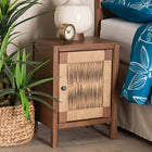 bali & pari Holitz Modern Bohemian Walnut Brown Finished Bayur Wood Nightstand