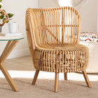 bali & pari Nagoya Modern Bohemian Natural Rattan Wide Seat Lounge Chair