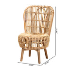 bali & pari Nagoya Modern Bohemian Natural Rattan Tall Lounge Chair